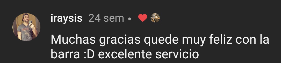 Testimonio de cliente en Instagram