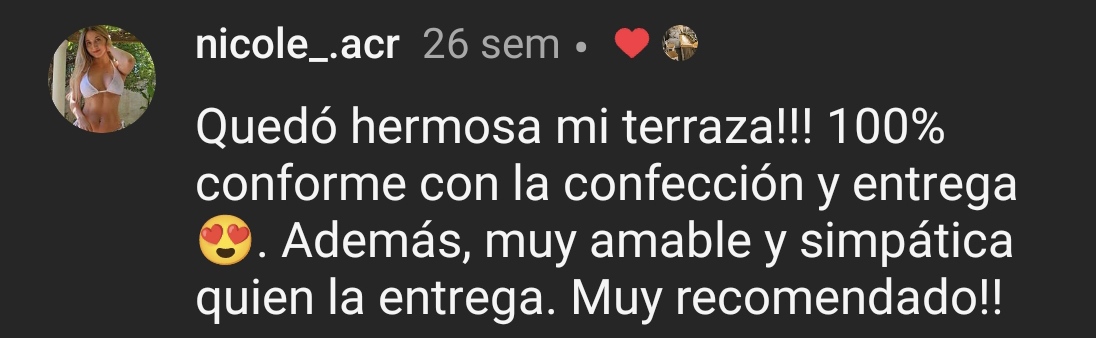 Testimonio de cliente en Instagram