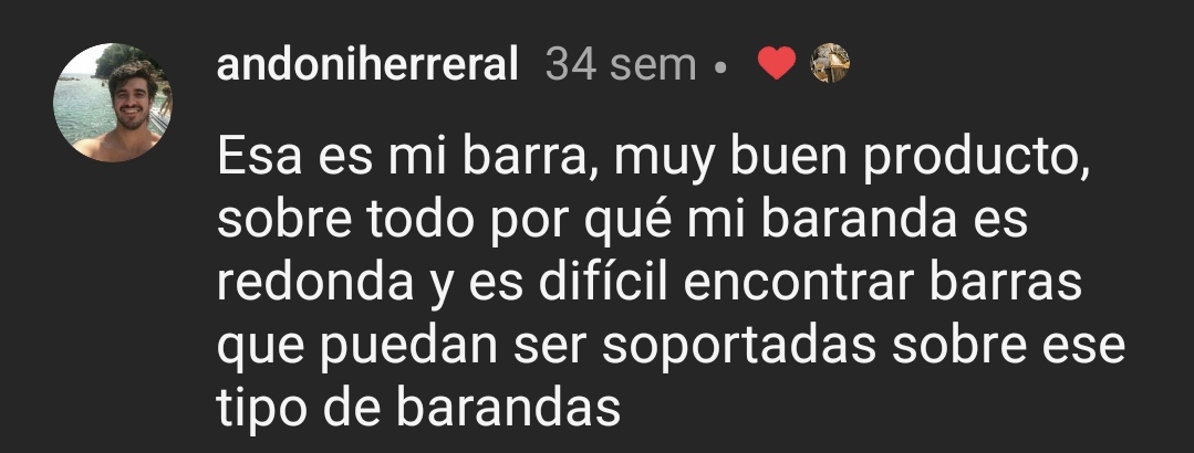 Testimonio de cliente en Instagram