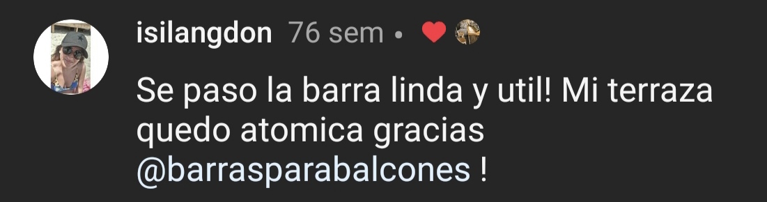 Testimonio de cliente en Instagram